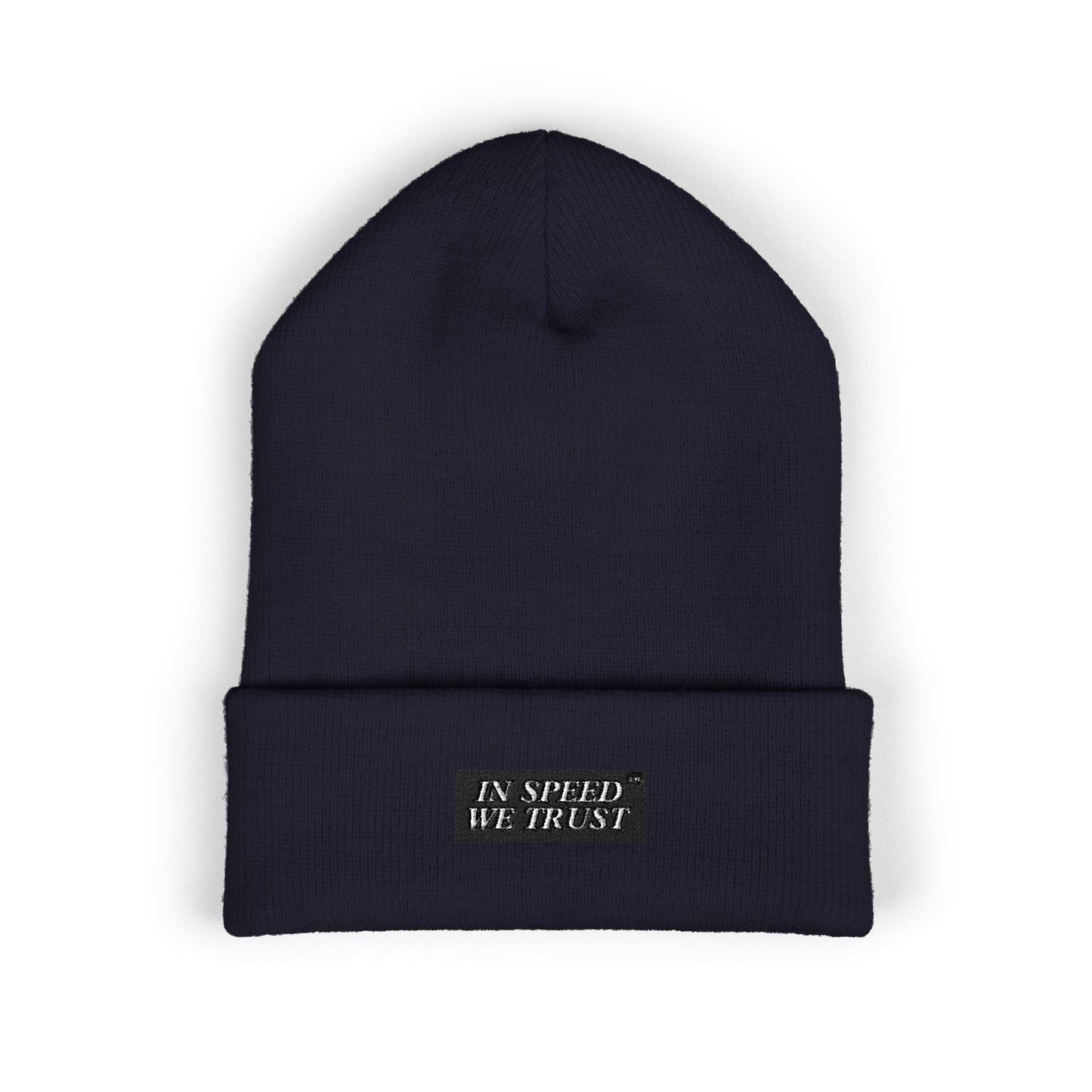 'In Speed We Trust' Cuffed Beanie