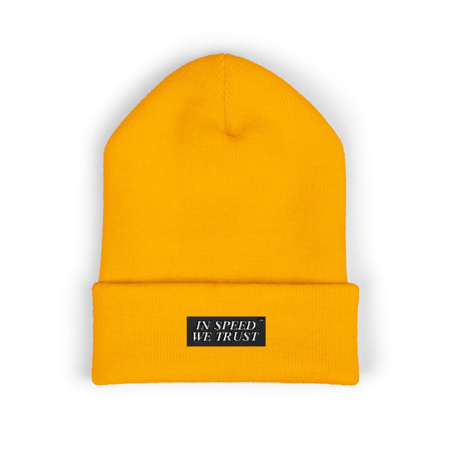 'In Speed We Trust' Cuffed Beanie