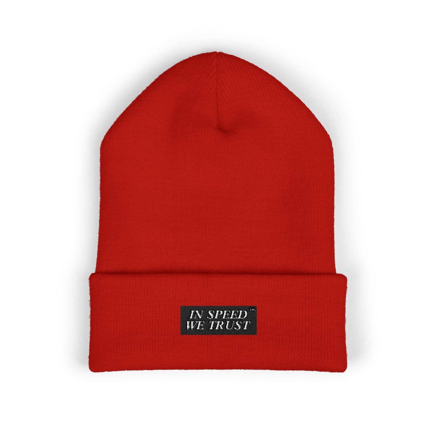 'In Speed We Trust' Cuffed Beanie