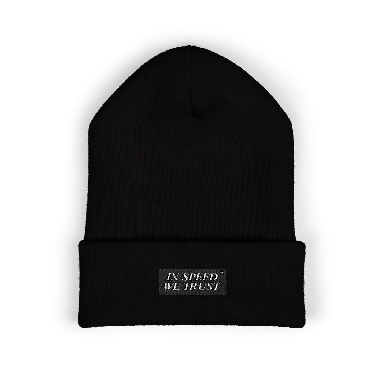 'In Speed We Trust' Cuffed Beanie