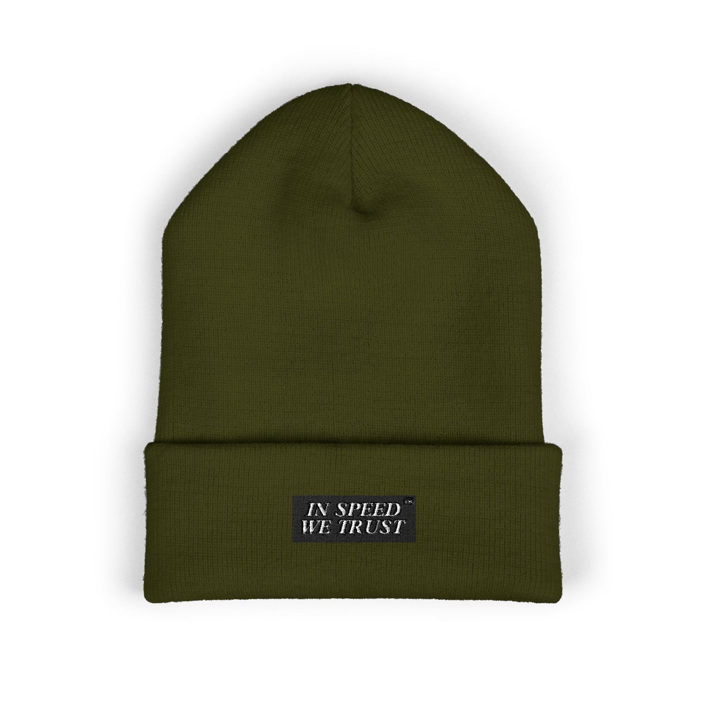 'In Speed We Trust' Cuffed Beanie
