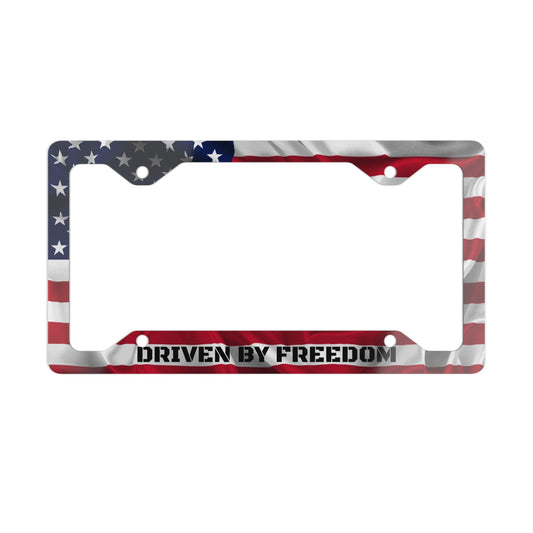 License Plate Frame — "Driven by Freedom"